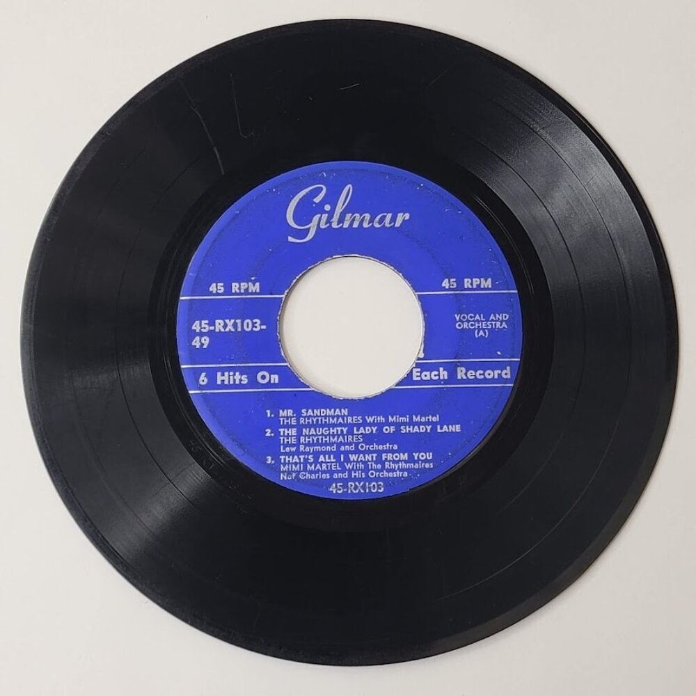 Gilmar Various Artist 6 Hits on Each Record 45 RPM RX103 Rhythmaires Mimi Martel - Picture 2 of 5